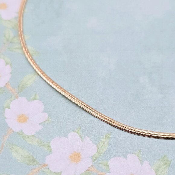 "Minimalist Rose Gold Snake Chain Necklace for Women, 17.7 Inch Length, XPNL0080 - Picture 10 of 12